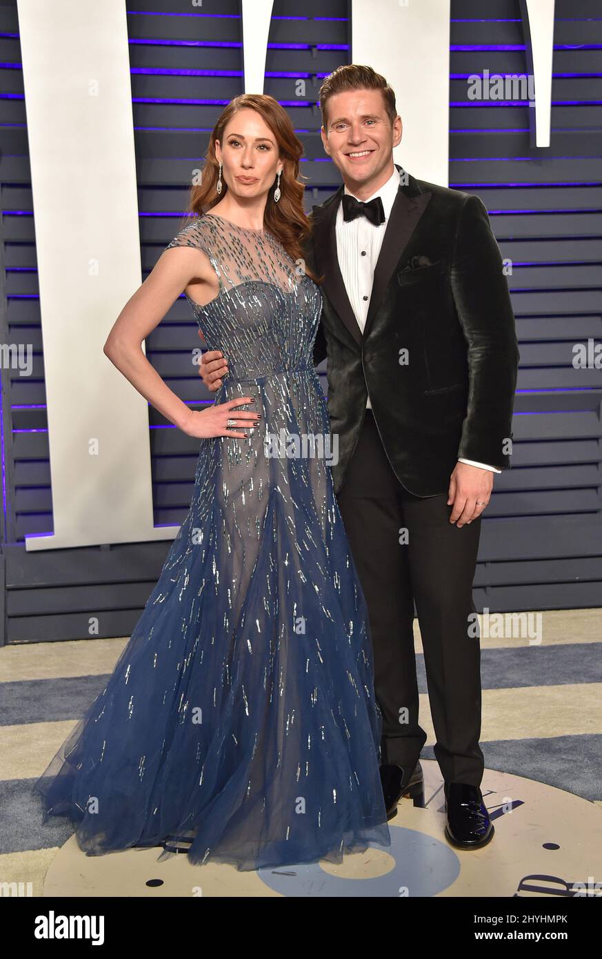 Allen Leech e Jessica Blair Herman partecipano al Vanity Fair Oscar Party 2019, ospitato dall'editore Radhika Jones, tenutosi presso il Wallenberg Center for the Performing Arts il 24 febbraio 2019 a Beverly Hills, CA. Foto Stock