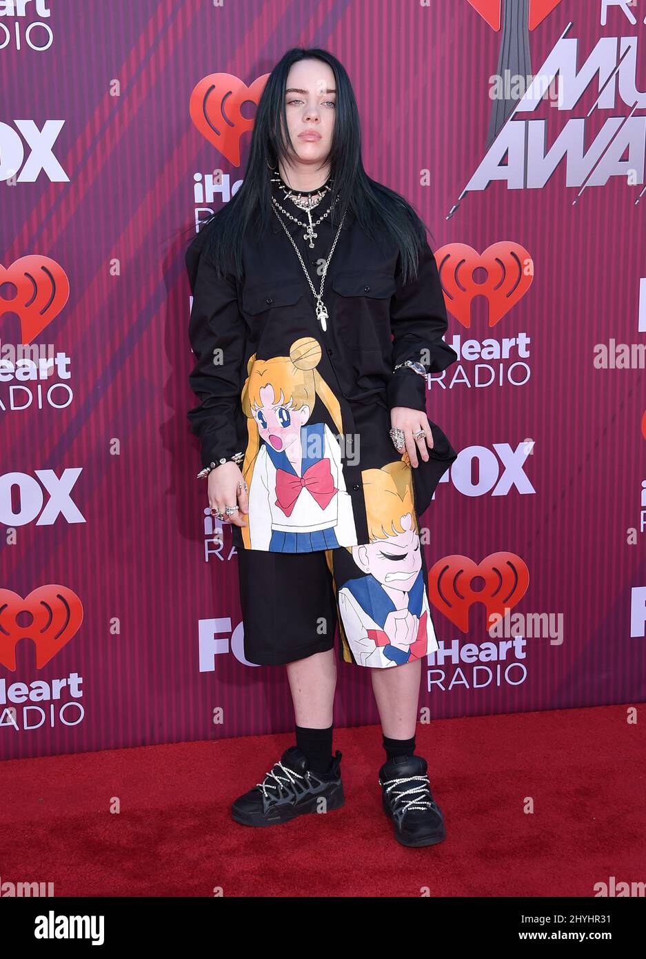 Billie Eilish partecipa ai 2019 iHeartRadio Music Awards tenuti al Microsoft Theatre L.A Foto Stock