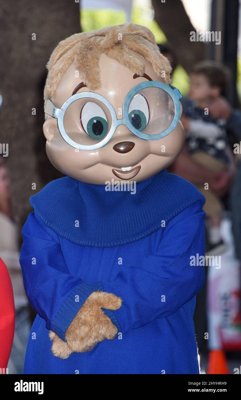 Simon, dei Chipmunks all'Alvin e alla cerimonia della stella di Chipmunks tenuta sulla camminata di Hollywood della fama Foto Stock