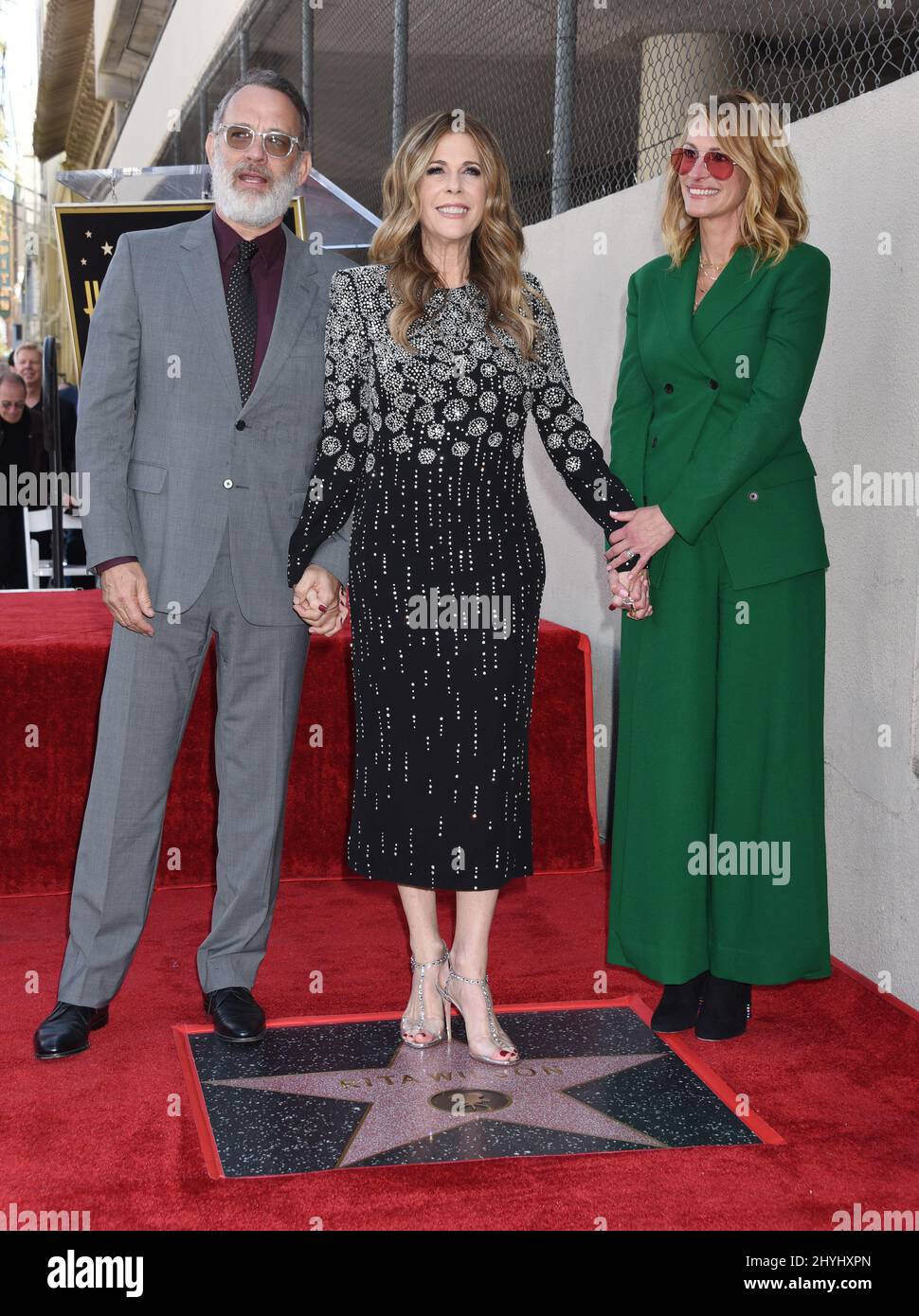 Rita Wilson, Tom Hanks e Julia Roberts si uniscono a Rita Wilson alla sua cerimonia della Hollywood Walk of Fame il 29 marzo 2019 a Hollywood Foto Stock