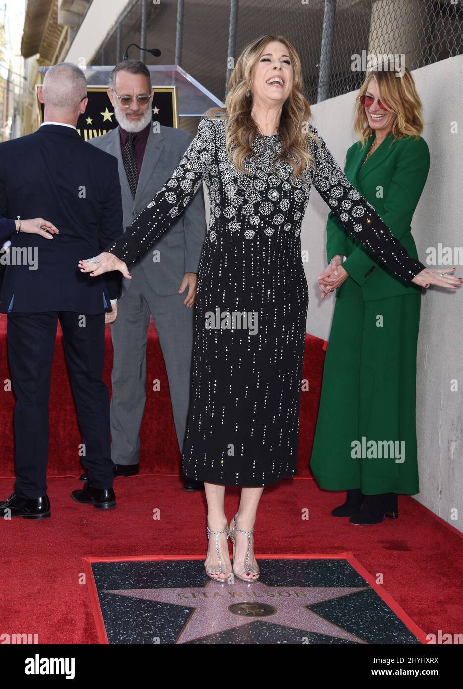 Rita Wilson, Tom Hanks e Julia Roberts si uniscono a Rita Wilson alla sua cerimonia della Hollywood Walk of Fame il 29 marzo 2019 a Hollywood Foto Stock