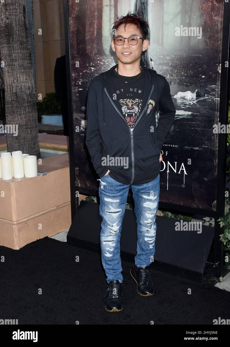 James WAN al 'The Curse of la Llorona' Premiere tenuto al Teatro Egizio il 15 aprile 2019 a Hollywood, USA. Foto Stock