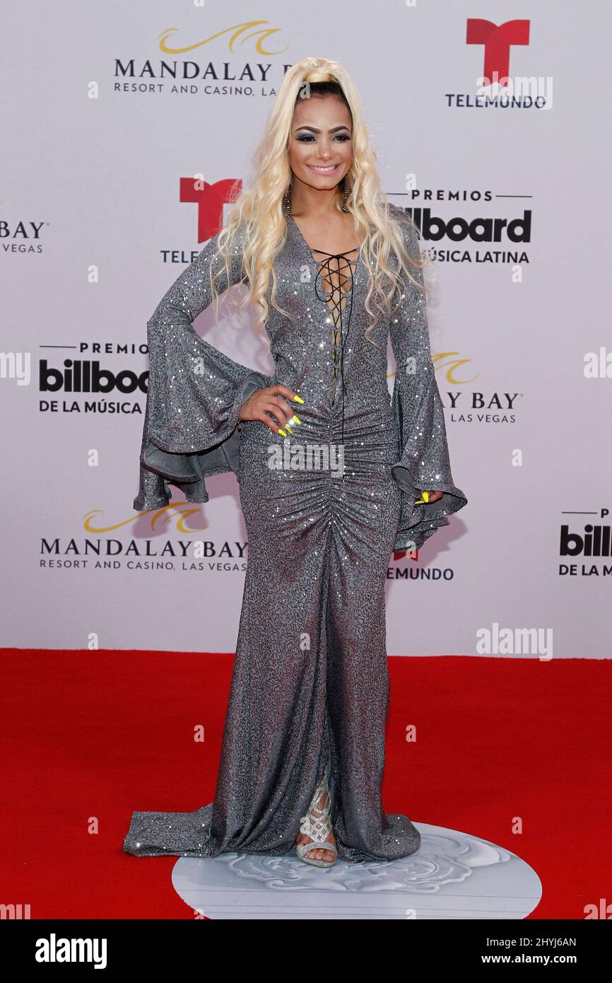 Lady Janny partecipa ai Billboard Latin Music Awards 2019 che si tengono al Mandalay Bay Resort & Casino di Las Vegas Foto Stock
