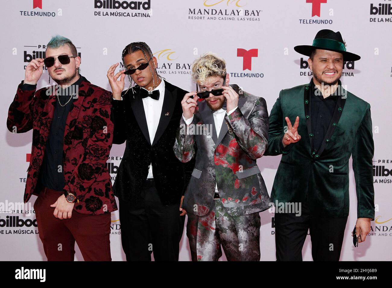 Piso 21 partecipa al Billboard Latin Music Awards 2019 che si tiene al Mandalay Bay Resort & Casino di Las Vegas Foto Stock