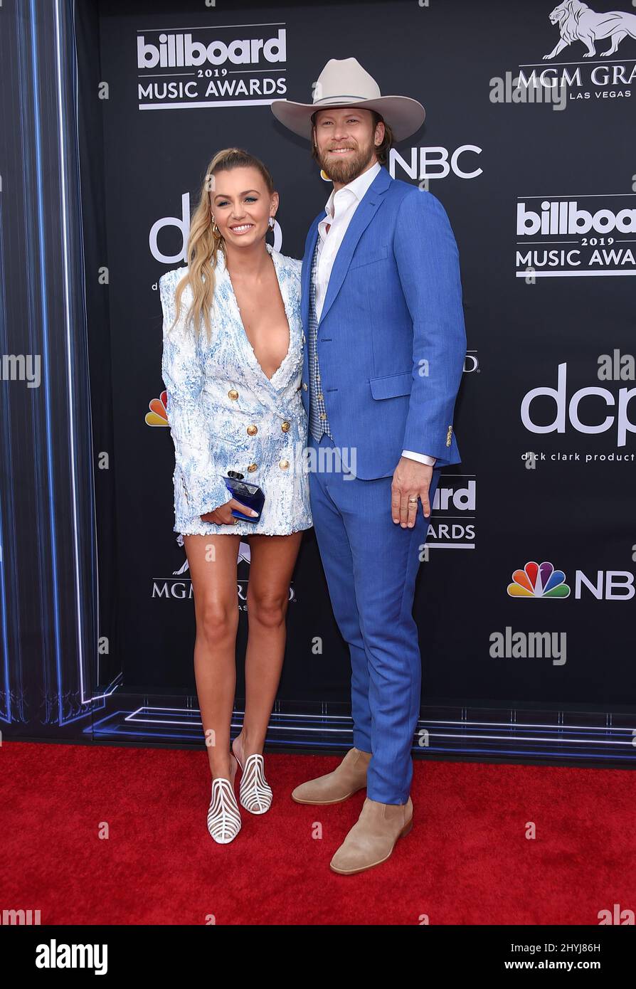 Brian Kelley e Brittney Marie Cole partecipano ai Billboard Music Awards 2019 alla MGM Grand Garden Arena di Las Vegas, Nevada Foto Stock