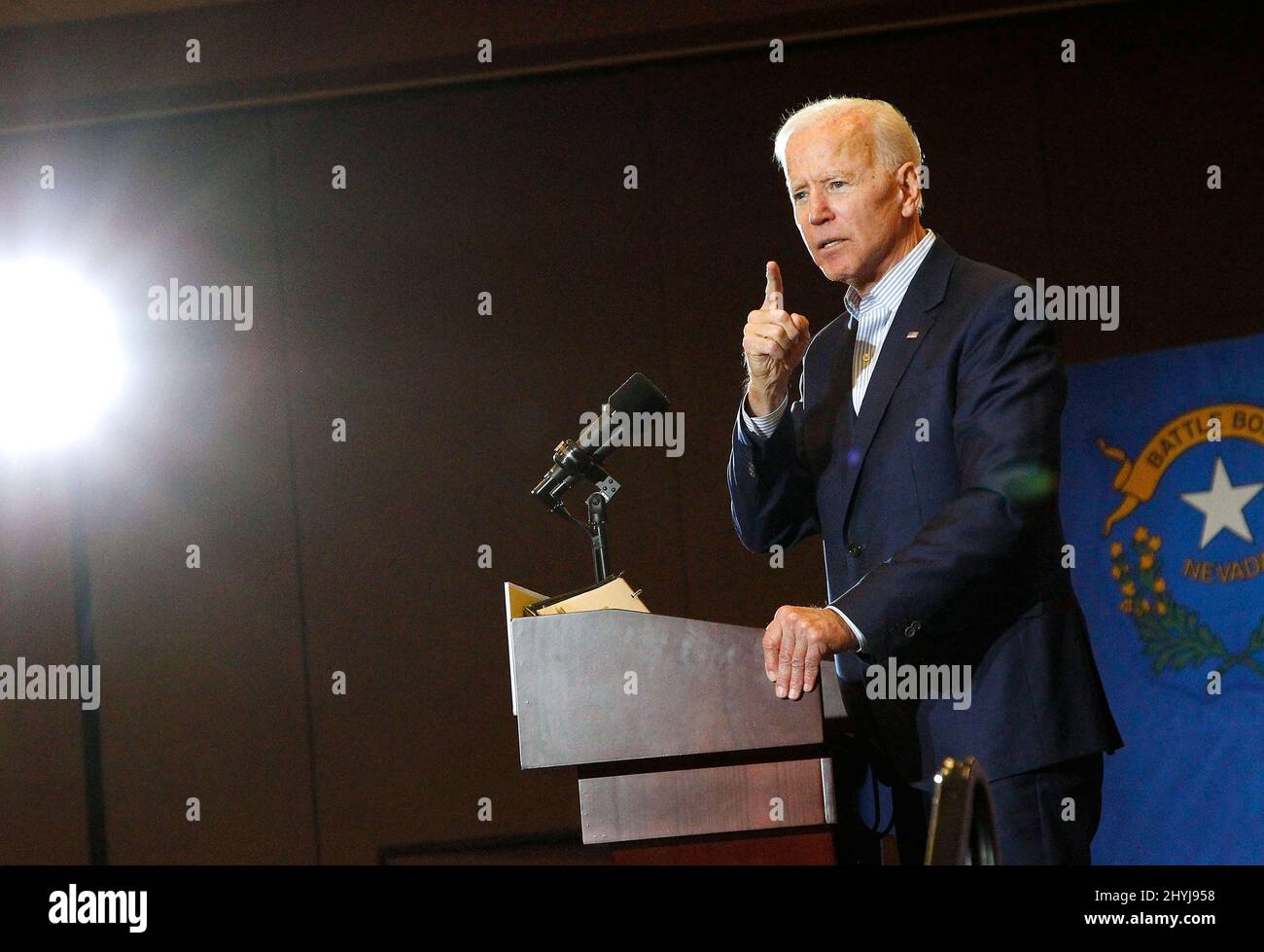 Joe Biden parla al Joe Biden 2020 Presidential Campaign-Las Vegas all'International Union of Painters and Allied Trades Local Foto Stock