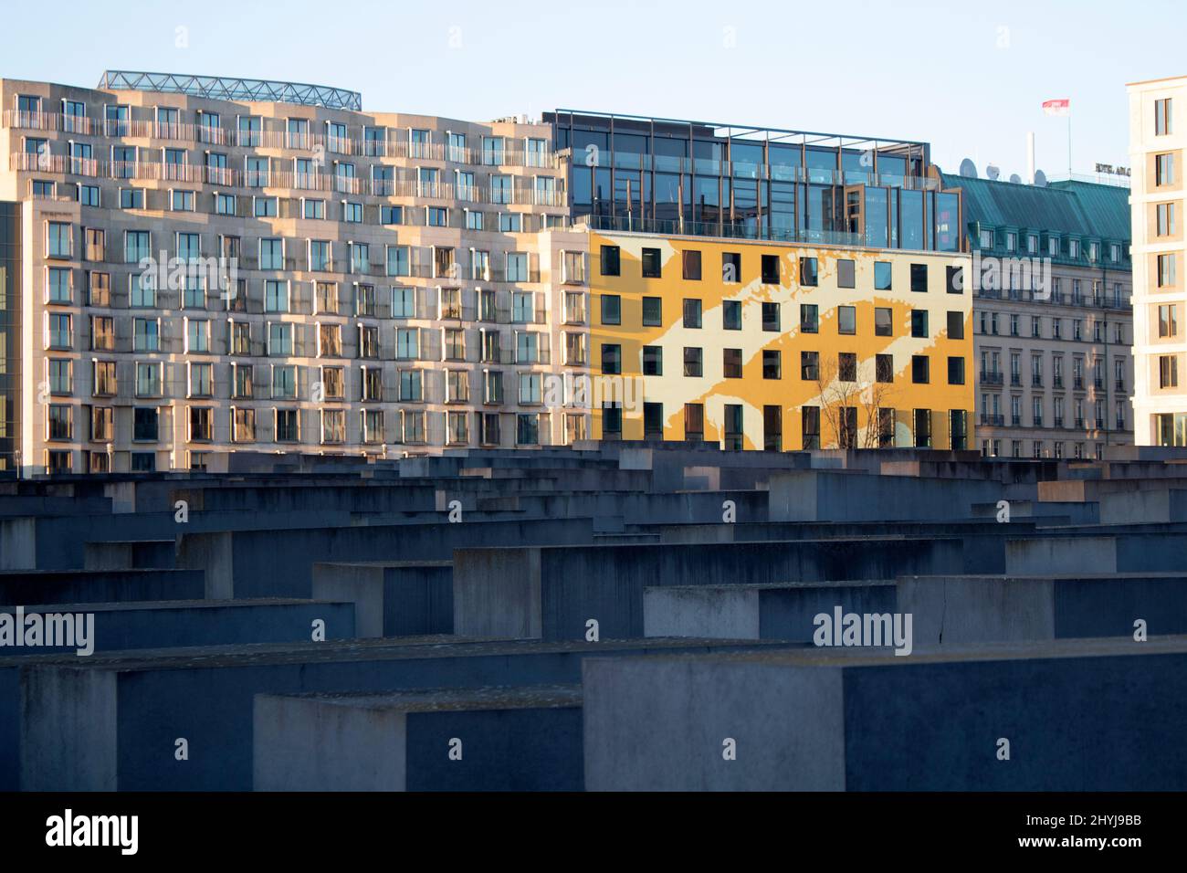 Il Memoriale degli ebrei assassinati d'Europa - il Memoriale dell'Olocausto - Cora-Berliner-Straße Berlino, Germania Foto Stock