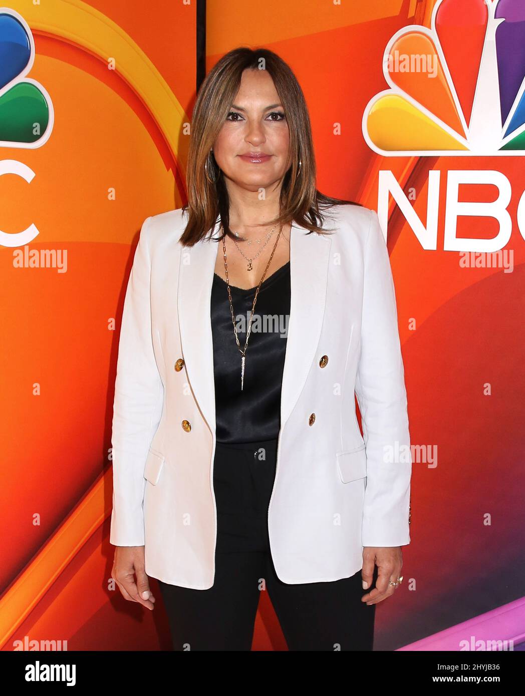 Mariska Hargitay ha partecipato alla NBC 2019 Upfront tenutasi al Four Seasons Hotel il 13 maggio 2019 a New York. Foto Stock