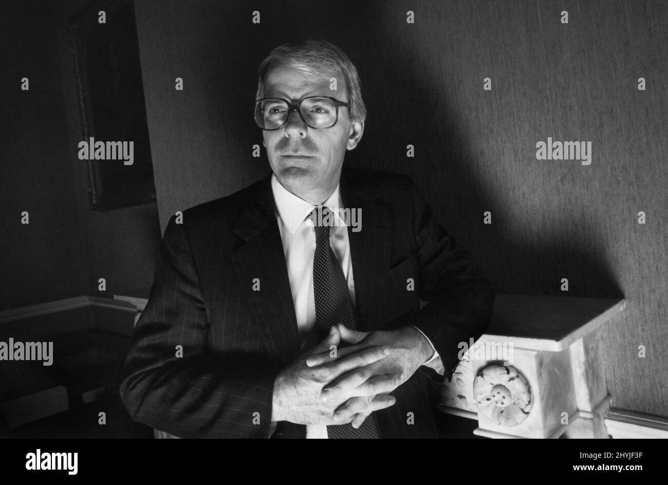 John Major quando era Ministro degli Esteri presso il Foreign Office 1989 Foto Stock