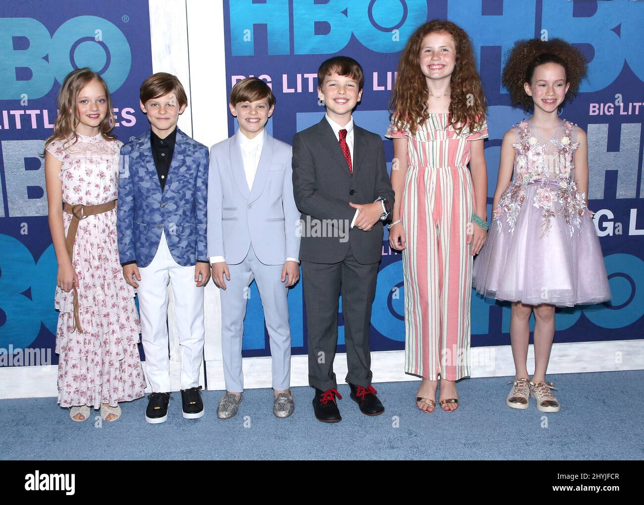 Ivy George, Cameron Crovetti, Nicholas Crovetti, Iain Armitage, che partecipa alla stagione due prima di Big Little si trova a New York Foto Stock