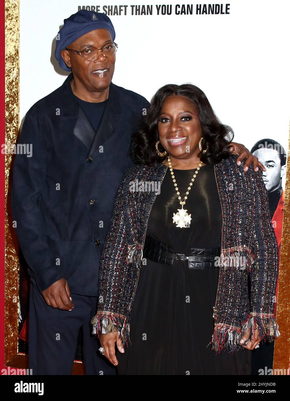 Samuel L. Jackson & Latanya Richardson frequentando la prima di Shaft a New York Foto Stock