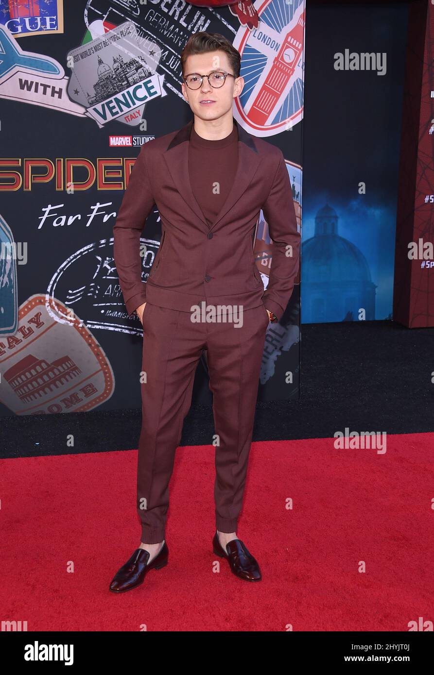 Tom Holland alla prima mondiale 'Spider-Man: Far from Home' tenutasi al TCL Chinese Theatre IMAX il 26 giugno 2019 a Hollywood, CA. Foto Stock