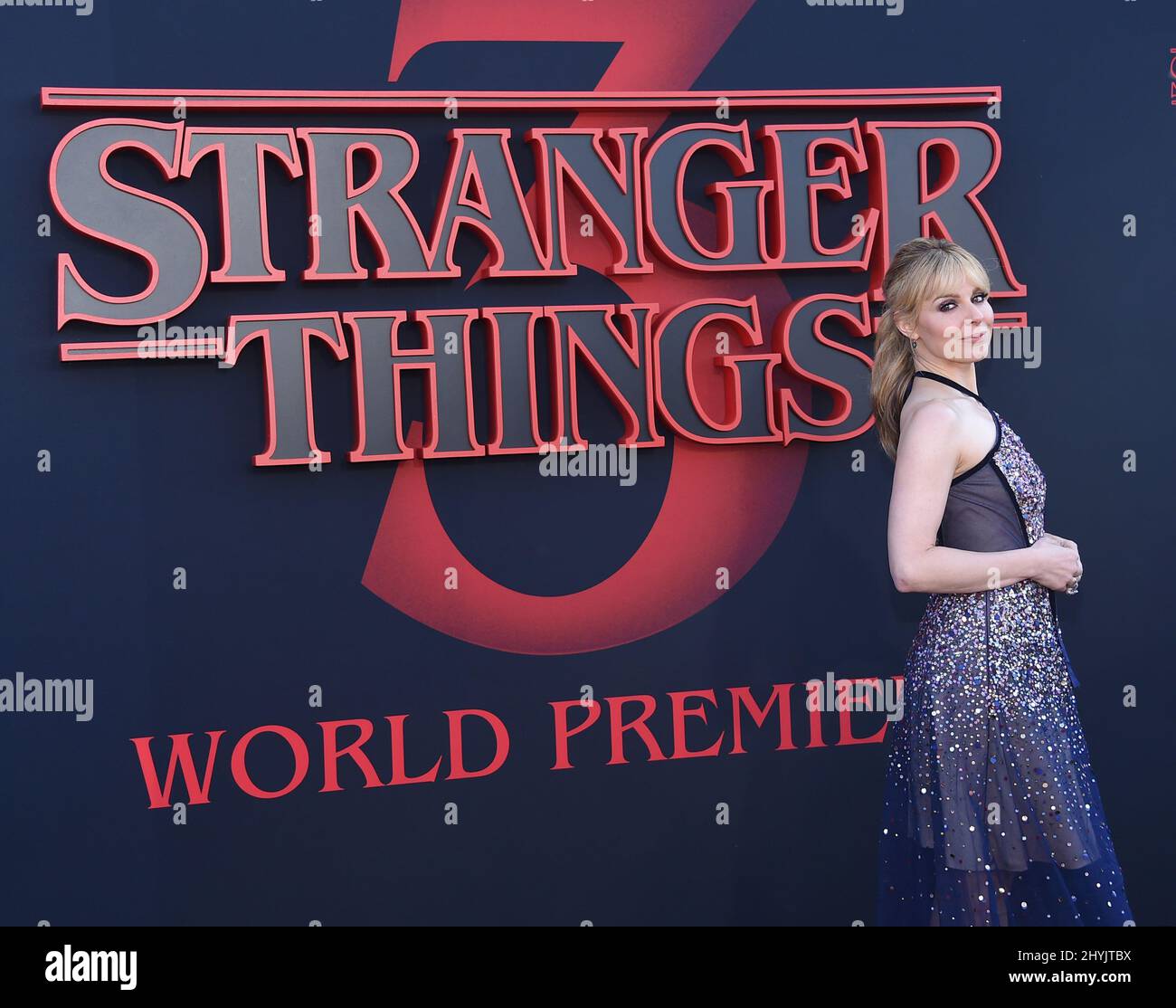 Cara buono alla prima sSeason 3 di Netflix 'stranger Things' tenutasi alla Santa Monica High School il 28 giugno 2019 a Santa Monica, USA. Foto Stock