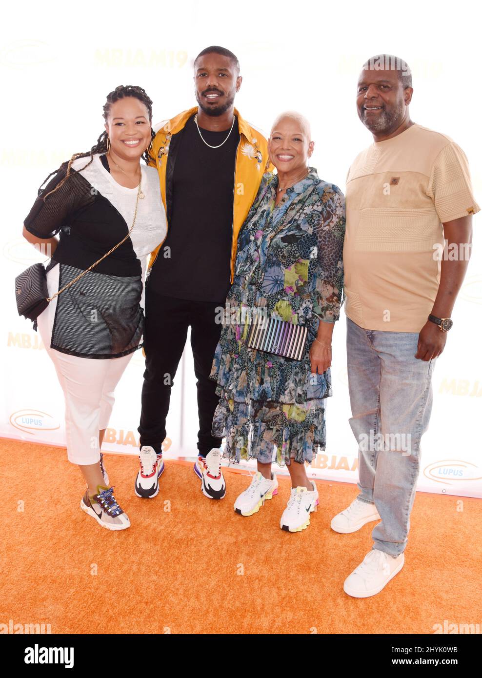 Michael B. Jordan Donna Jordan e Michael A. Jordan in occasione del Michael B. Jordan a Michael B. Jordan e Lupus LA presentano l annuale 3rd MBJAM19 tenuto a Dave Busters Foto