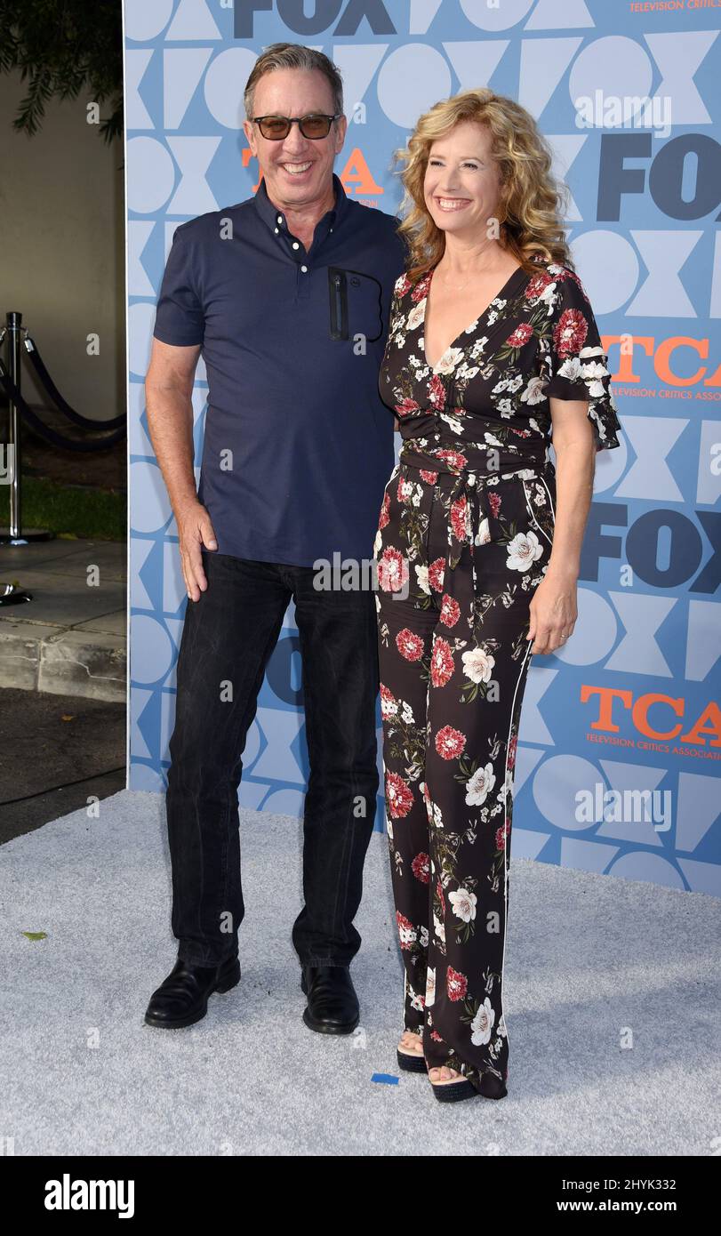 Tim Allen e Nancy Travis al FOX Summer TCA 2019 All-Star Party tenuto presso I FOX Studios il 7 agosto 2019 a Los Angeles, CA. Foto Stock