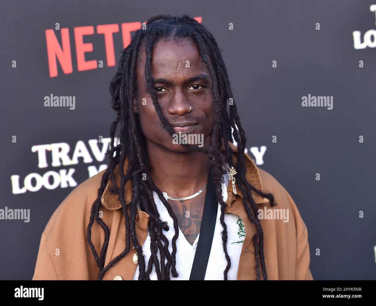 Oktane Andiopush arrivo al Netflix 'Premiere 'Travis Scott: Guarda mamma i Can Fly' a Barker Hanger il 27 agosto 2019 a Santa Monica, CA. Foto Stock