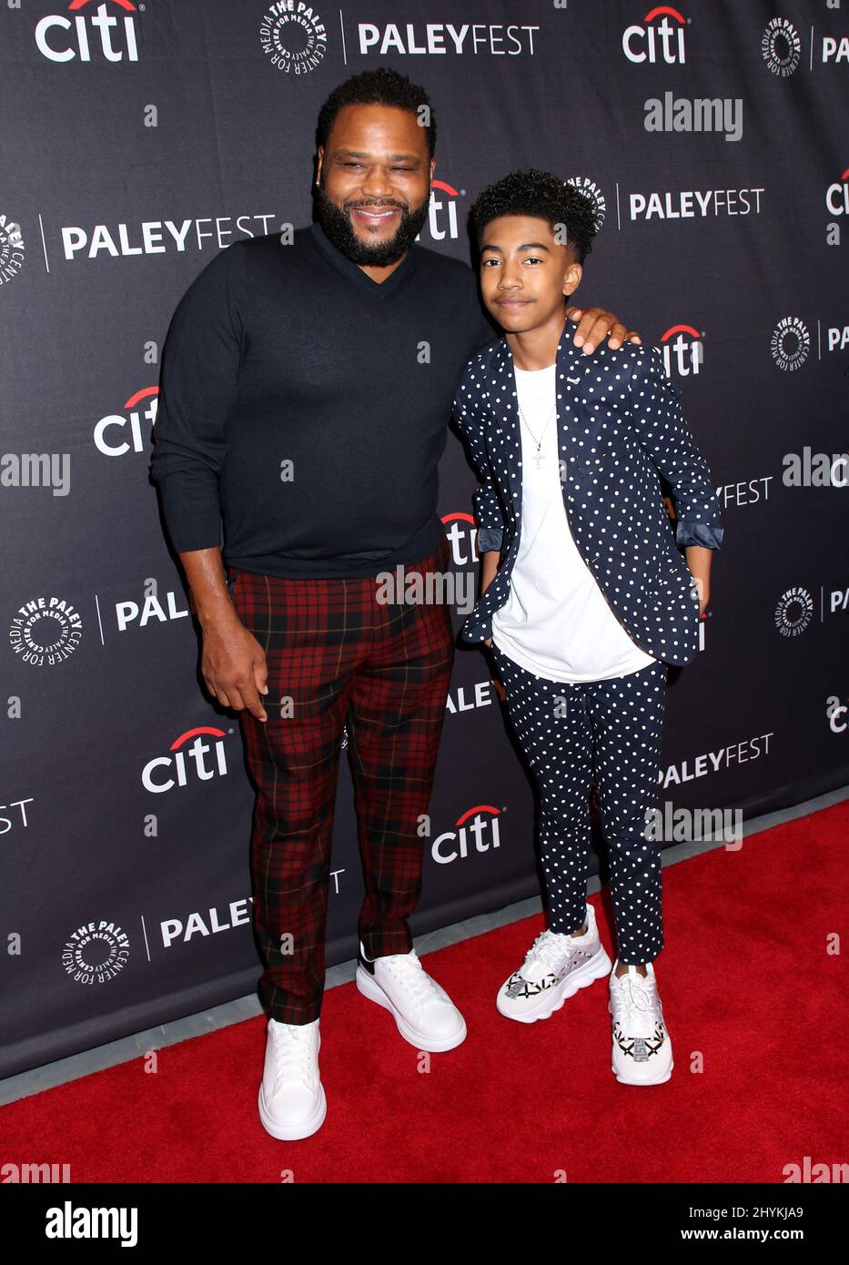 Anthony Anderson & Miles Brown partecipa al PaleyFest NY: Black-ish al Paley Center for Media il 13 ottobre 2019 a New York City, NY Foto Stock