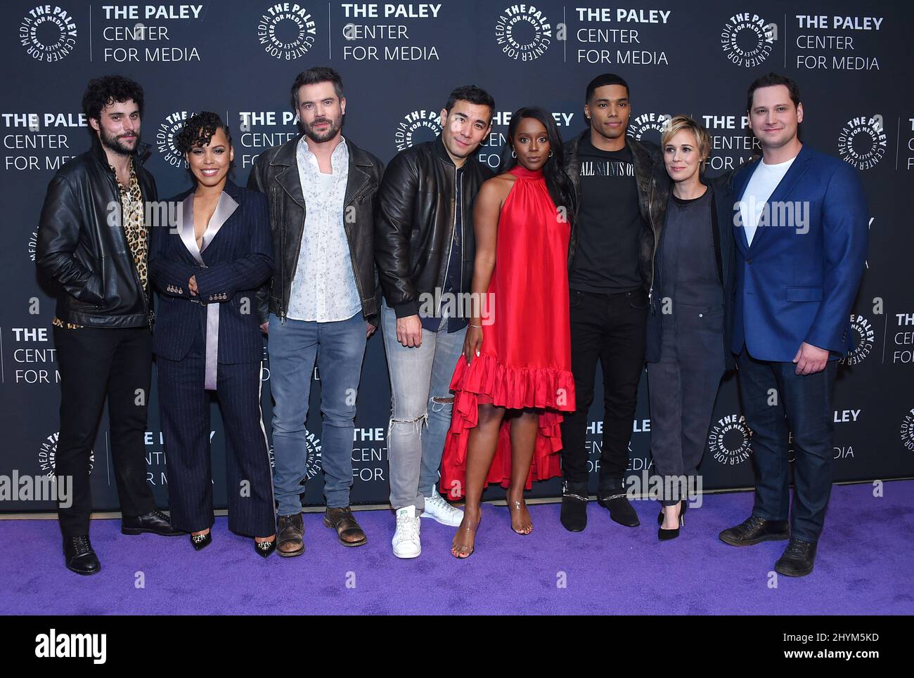 Jack Falahee, Amirah Vann, Charlie Weber, Conrad Ricamora, Aja Naomi King, Roma Flynn, Liza e Matt McGorry alla celebrazione del Paley Center "come arrivare con i murder" tenutasi presso il Paley Center for Media il 19 novembre 2019 a Beverly Hills, California. Foto Stock