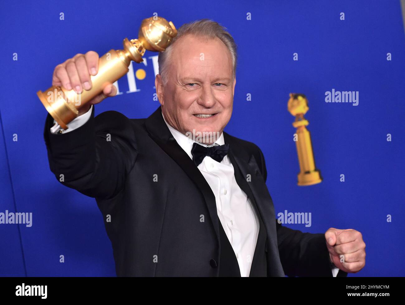 Stellan Skarsgard nella sala stampa al Golden Globe Awards 2020 al Beverly Hilton Hotel Foto Stock