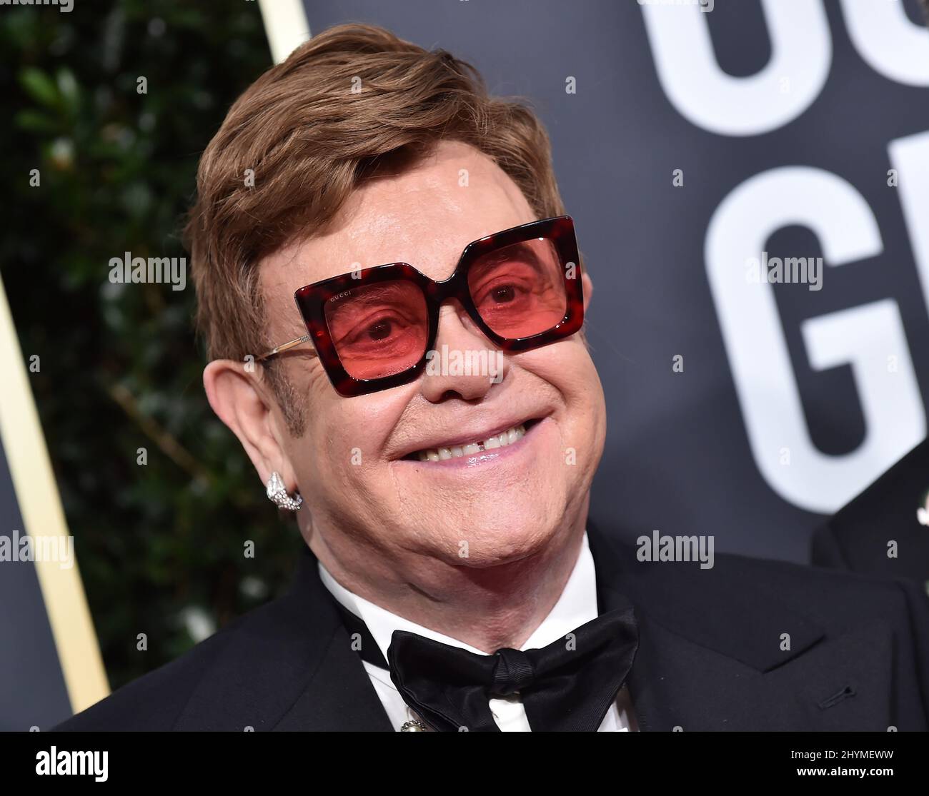 Elton John al Golden Globe Awards 77th che si tiene al Beverly Hilton Hotel Foto Stock
