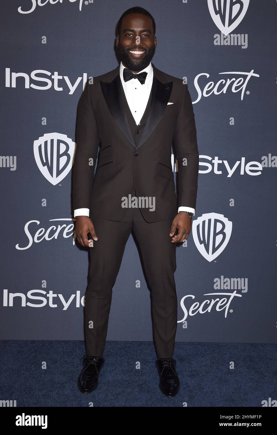 Shamier Anderson all'Instyle and Warner Bros Golden Globes After Party si è tenuto al Beverly Hilton Hotel il 5 gennaio 2020 a Beverly Hills, Los Angeles. Foto Stock