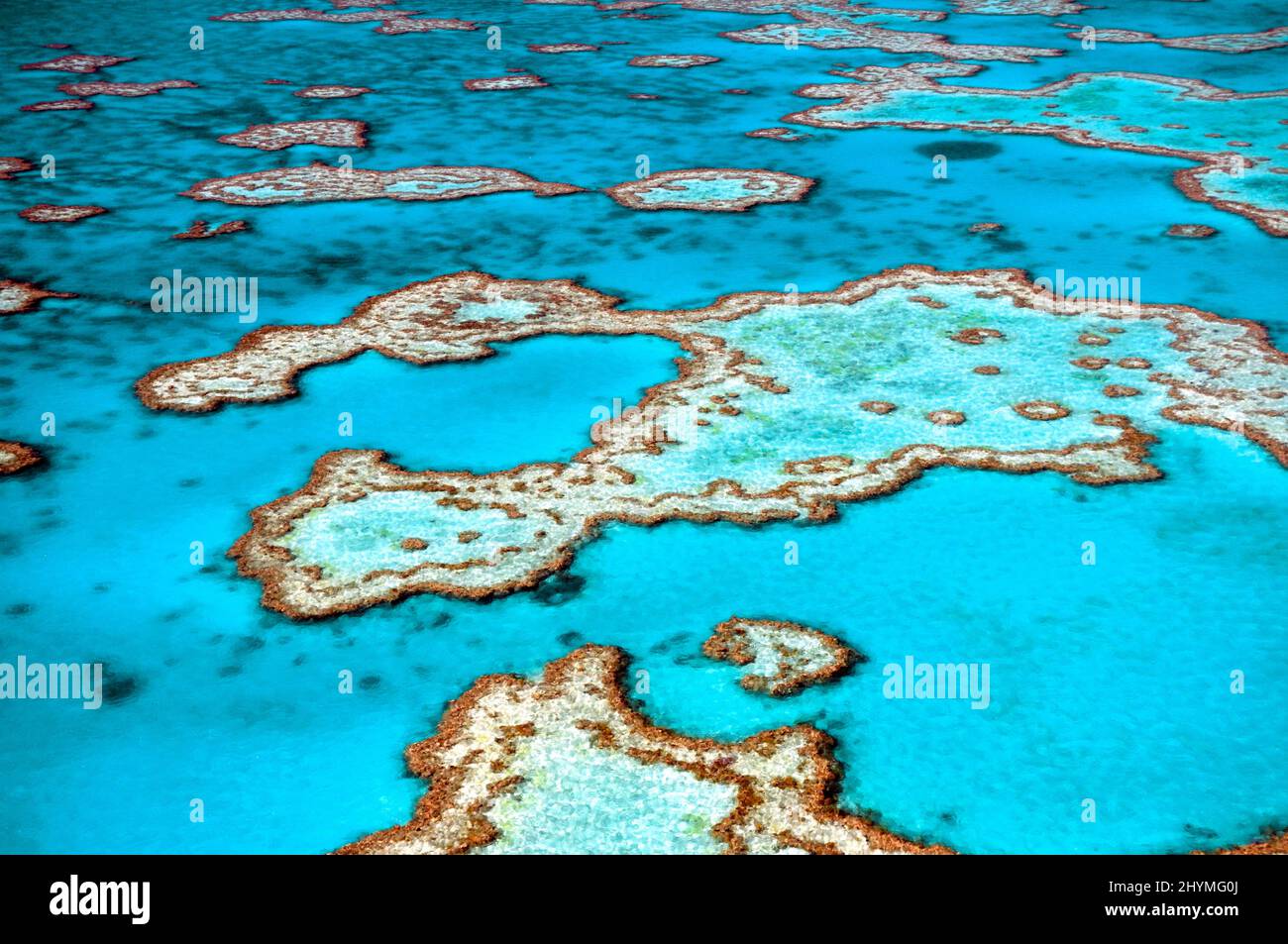 Grande barriera Corallina, vista aerea, Australia Foto Stock