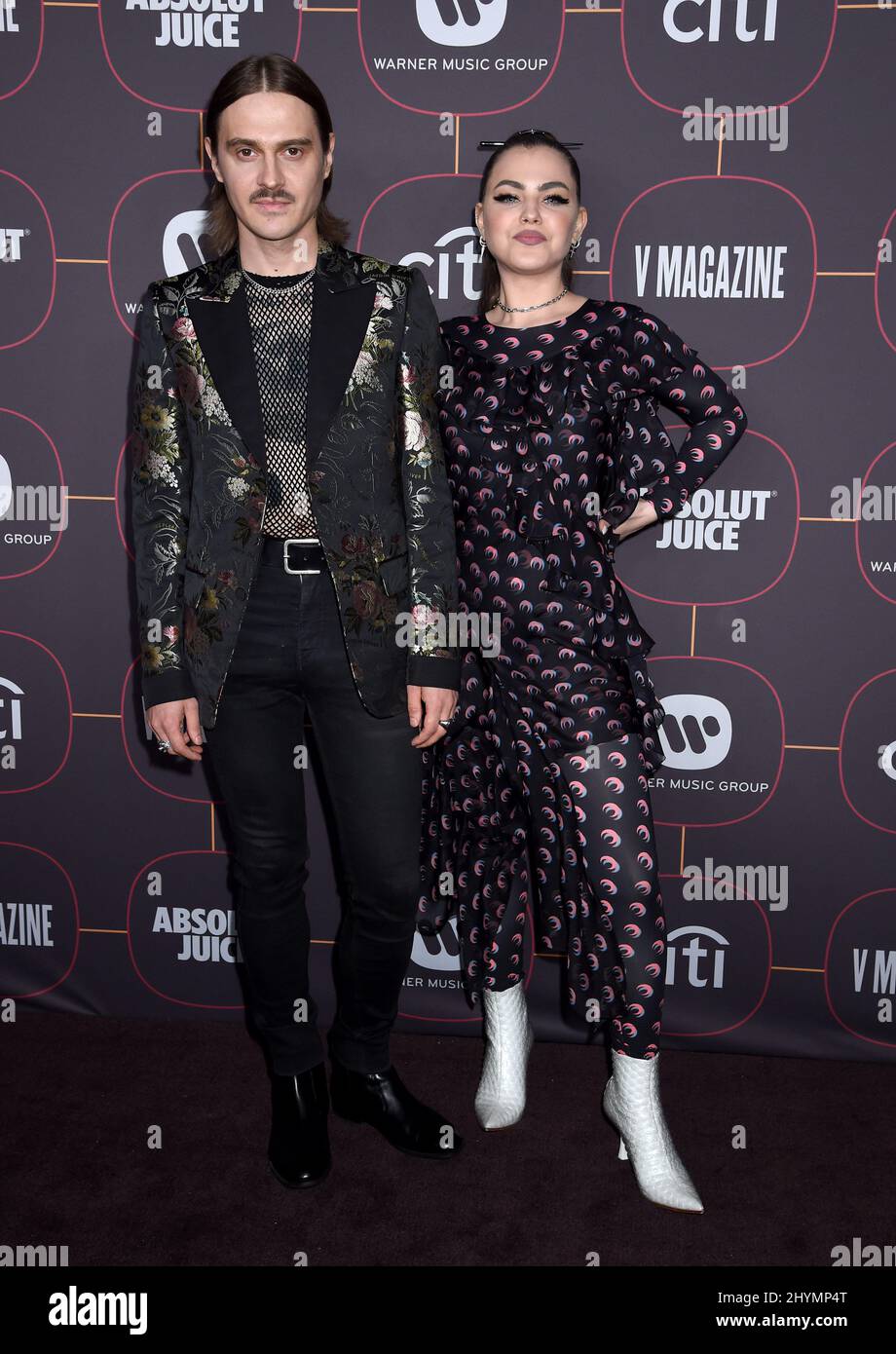 Little Big - Ilya Prusikin e Sonya Tayurskaya al Warner Music Group Pre-Grammy Party tenutosi presso l'Hollywood Athletic Club il 23 gennaio 2020 a Hollywood, Los Angeles. Foto Stock