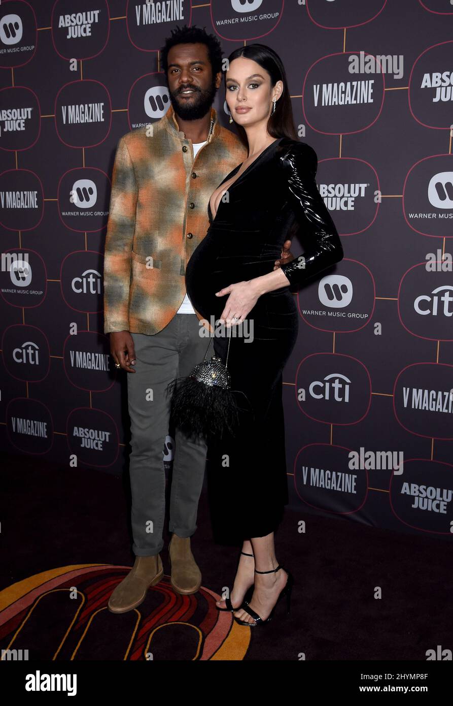 Gary Clark Jr. E Nicole Trunfio al Warner Music Group Pre-Grammy Party tenutosi presso l'Hollywood Athletic Club il 23 gennaio 2020 a Hollywood, Los Angeles. Foto Stock