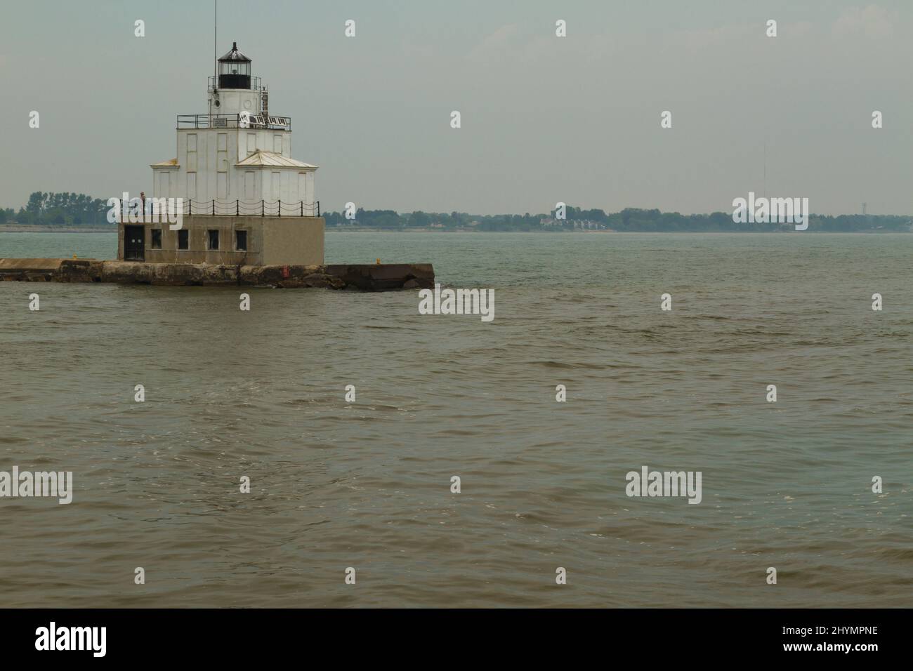 Faro di Manitowoc Breakwater lungo il lago Michigan Foto Stock