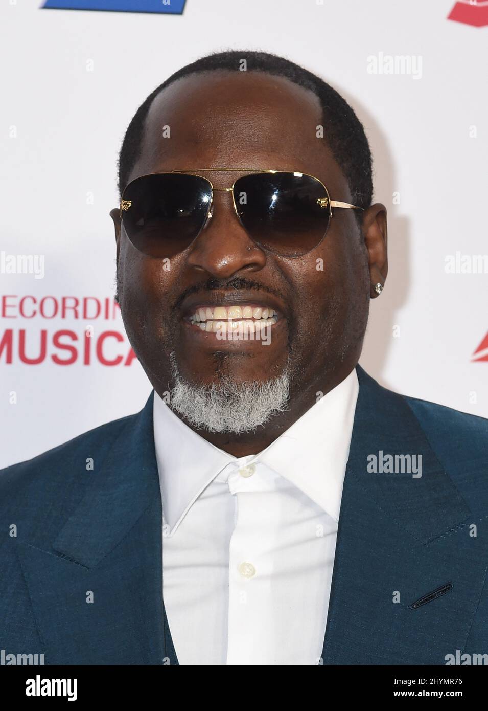 Johnny Gill frequenta il MusiCares Person of the Year honoring Aerosmith, tenutosi a Los Angeles, California Foto Stock