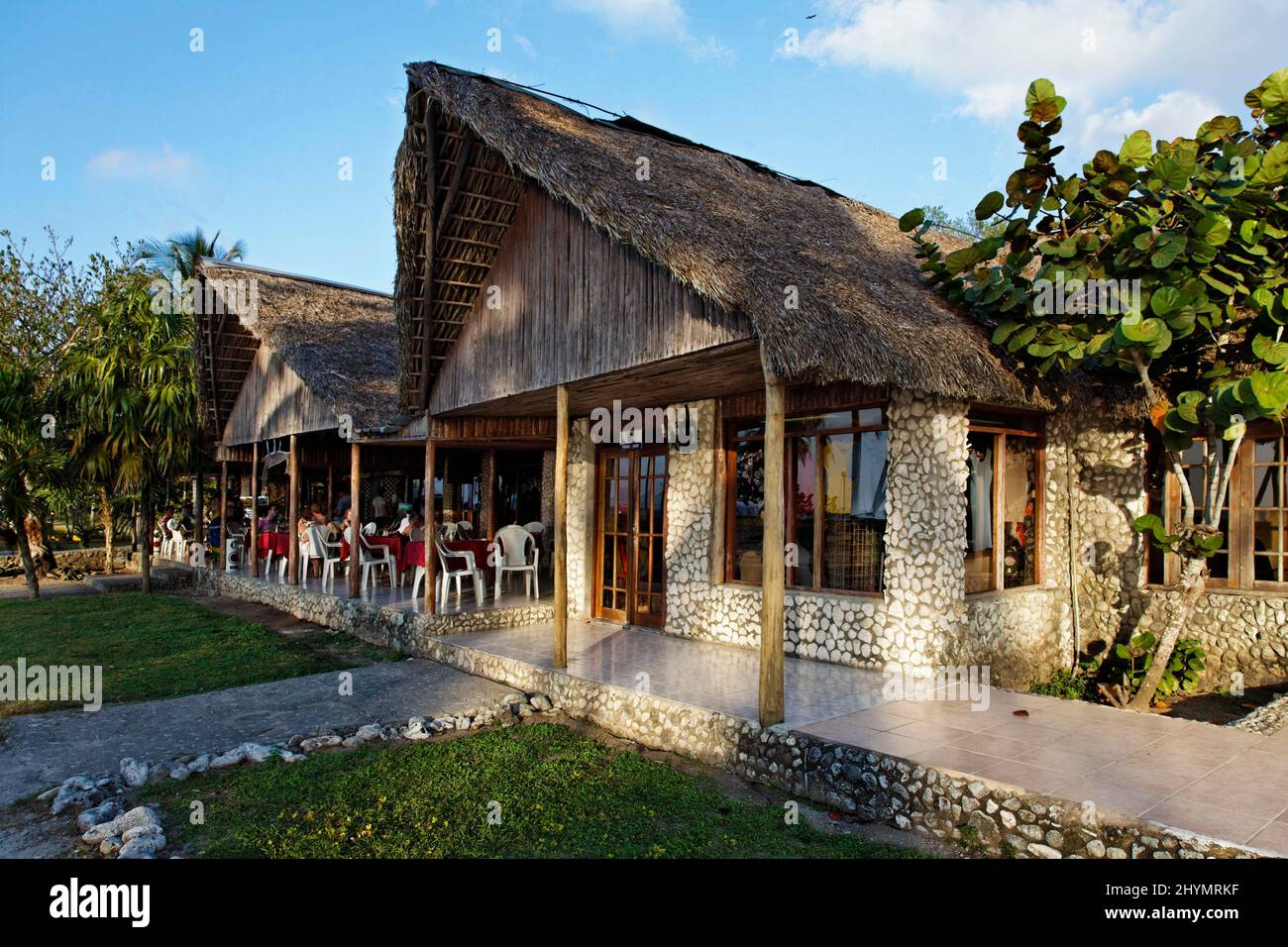 Reception con reception, bar e negozio, hotel, complesso di bungalow, Maria la Gorda, Provincia di Pinar del Rio, Cuba, Caraibi Foto Stock