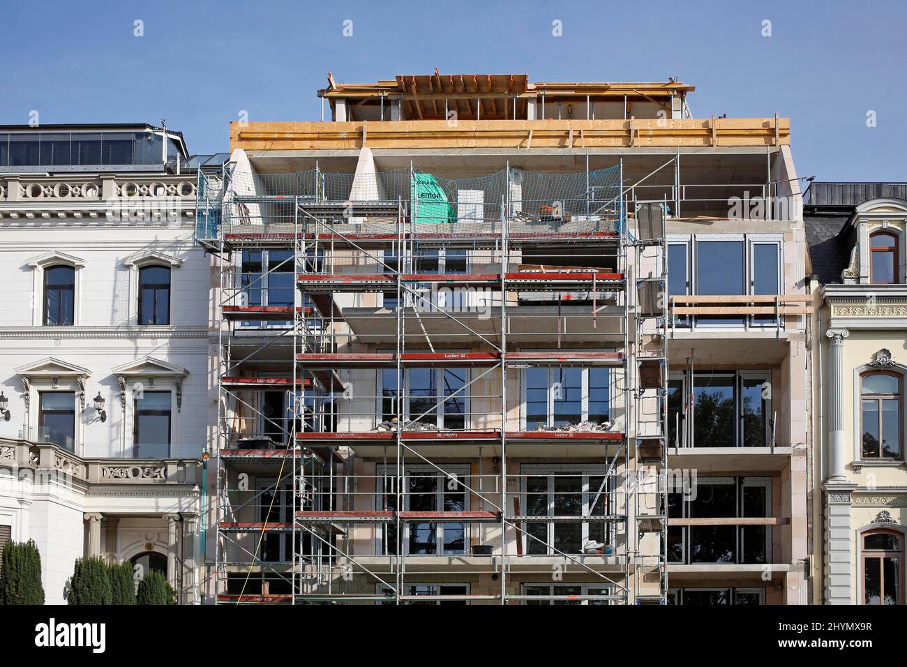 Edilizia residenziale, ponteggio, cantiere, conchiglia, Brema, Germania Foto Stock