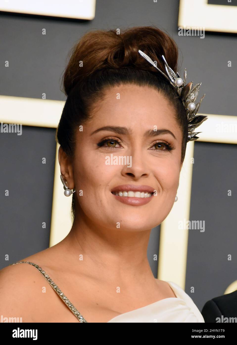 Salma Hayek alla Sala Stampa annuale dei Premi Academy 92nd tenutasi al Dolby Theatre il 9 febbraio 2020 a Hollywood, Los Angeles. Foto Stock