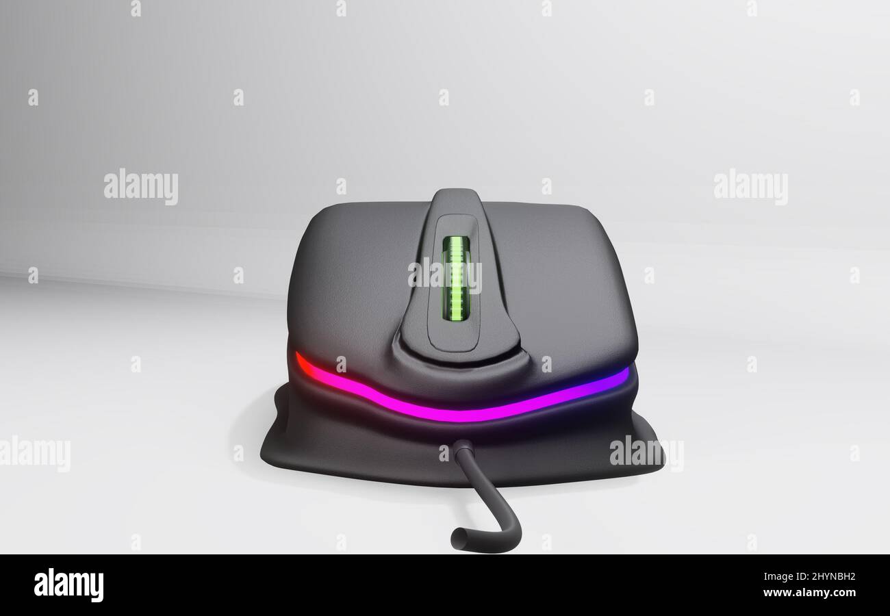 Computer mouse 3D rendering immagine - PC mouse modello mockup su sfondo bianco isolato Foto Stock