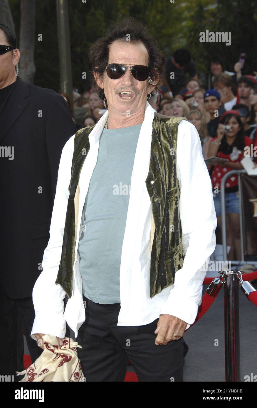 Keith Richards partecipa alla prima mondiale "Pirati dei Caraibi: Alla fine del mondo" a Disneyland. Foto: UK Stampa Foto Stock