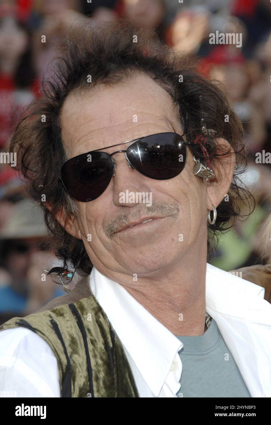 Keith Richards partecipa alla prima mondiale "Pirati dei Caraibi: Alla fine del mondo" a Disneyland. Foto: UK Stampa Foto Stock