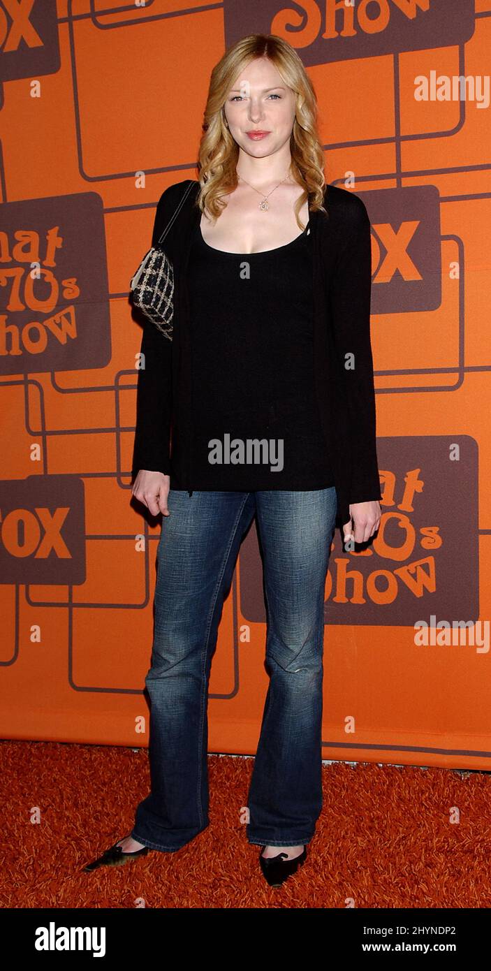 Laura Prepon partecipa a Hollywood al "The ”70s Show” Series Final Party. Foto: UK Stampa Foto Stock