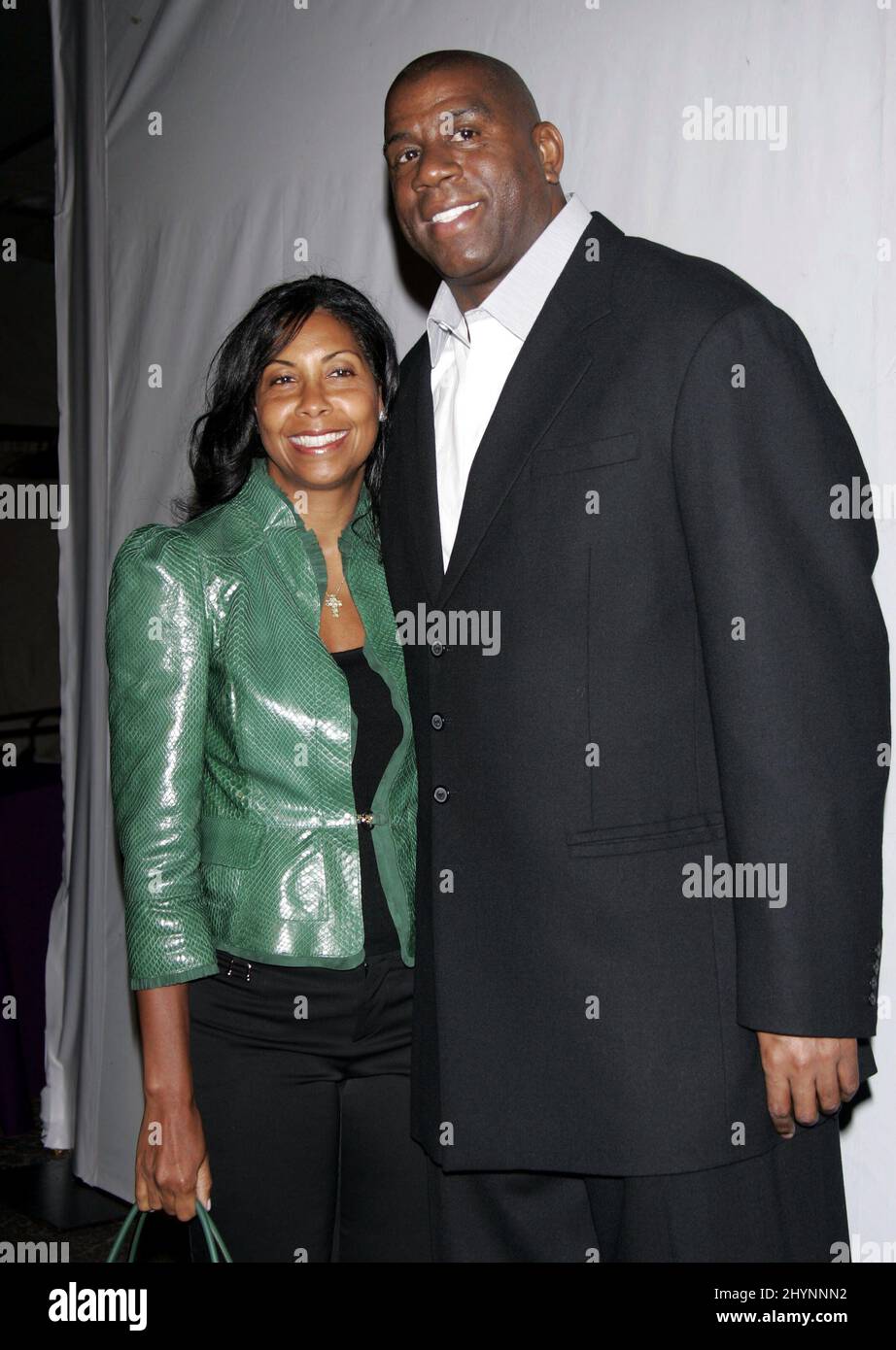 Magic Johnson & Wife Cookie partecipa alla serata annuale del casinò la Lakers 3rd a Santa Monica. Foto: UK Stampa Foto Stock