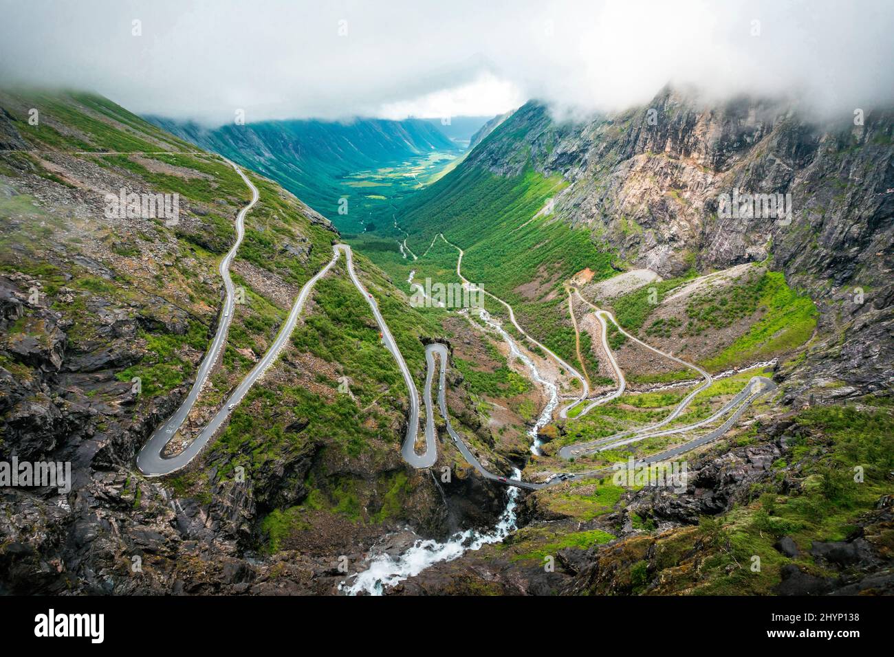 Trollstigen Road panorama in Norvegia Foto Stock