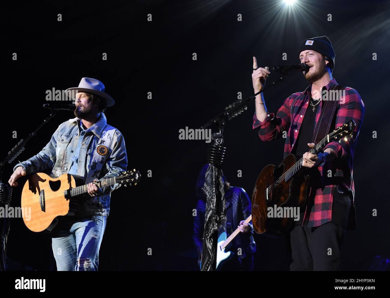 Florida Georgia Line, Brian Kelley e Tyler Hubbard in scena al pranzo del Big Machine Label Group durante il Seminario radio Country 2020 tenutosi all'Omni Nashville il 20 febbraio 2020 a Nashville, TN. Foto Stock