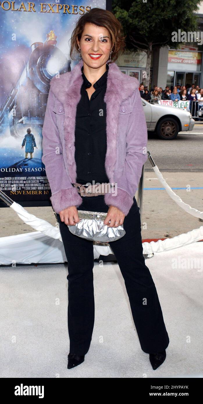 NIA Vardalos partecipa alla Premiere 'The Polar Express' a Hollywood. Foto: UK Stampa Foto Stock