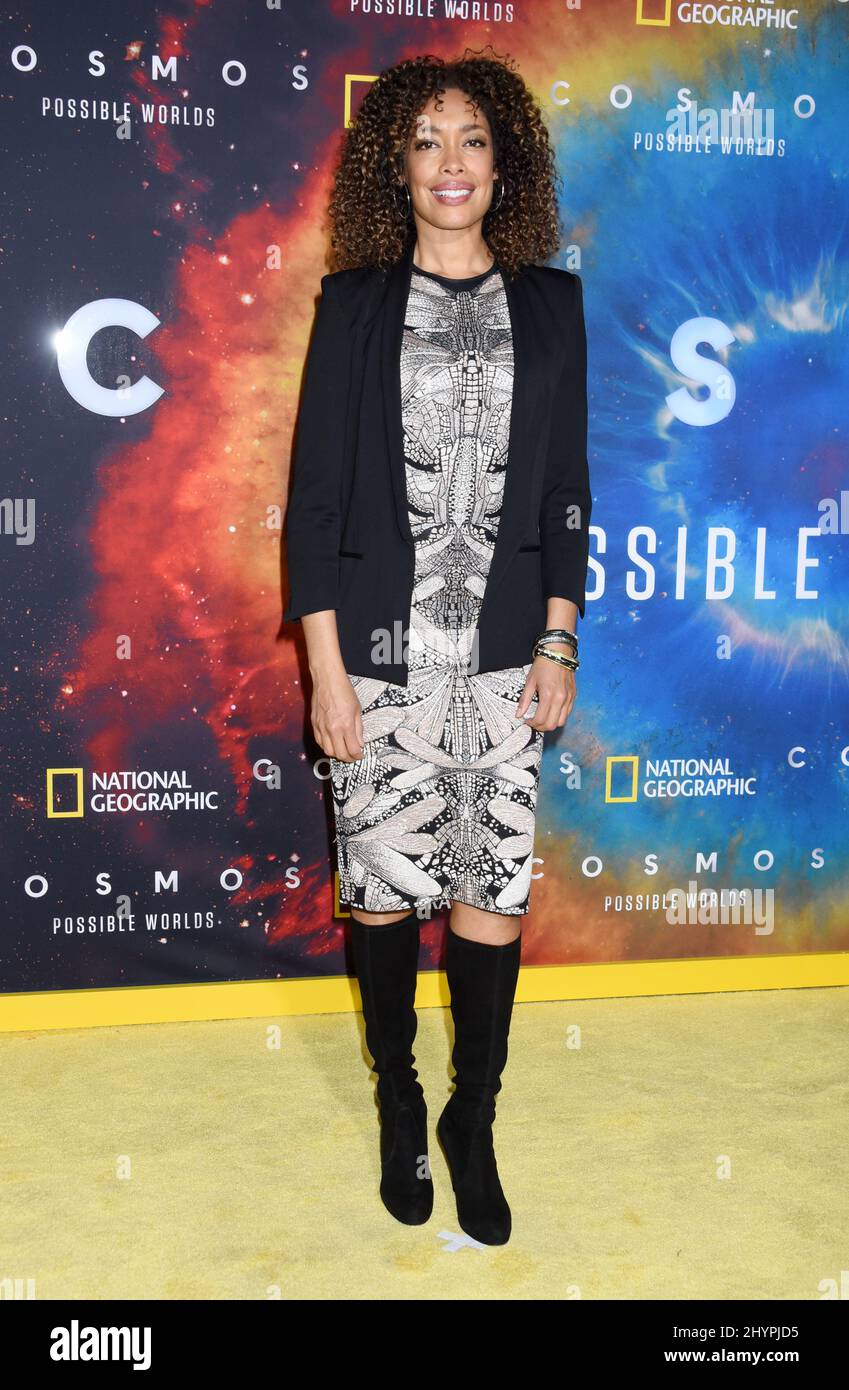 Gina Torres al National Geographic's 'Cosmos: Possible Worlds' Los Angeles Premiere tenuto al Royce Hall UCLA il 26 febbraio 2020 a Los Angeles. Foto Stock