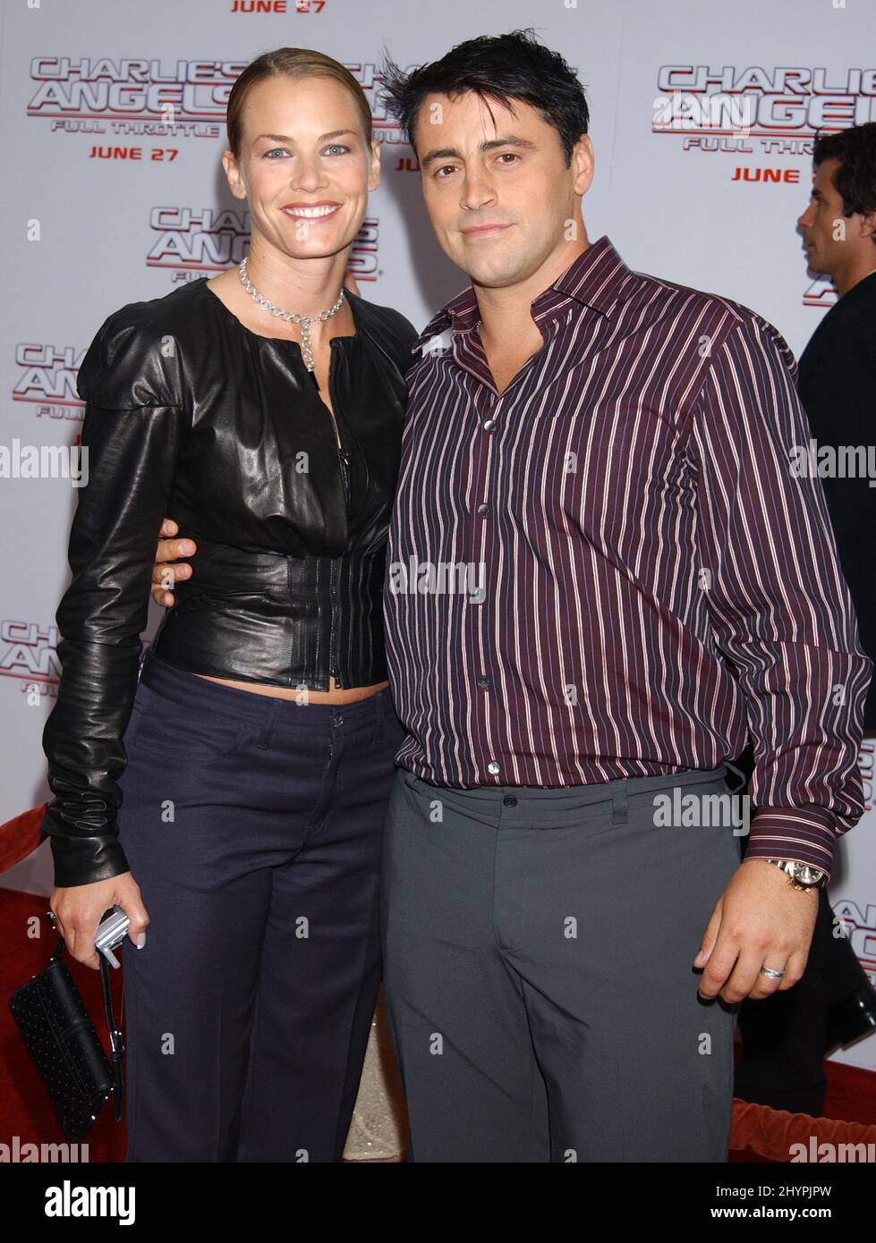 MATT LEBLANC E LA MOGLIE MELISSA PARTECIPANO ALLA PREMIERE 'CHARLIES ANGELS: FULL THROTTLE' DI HOLLYWOOD. IMMAGINE: STAMPA UK Foto Stock