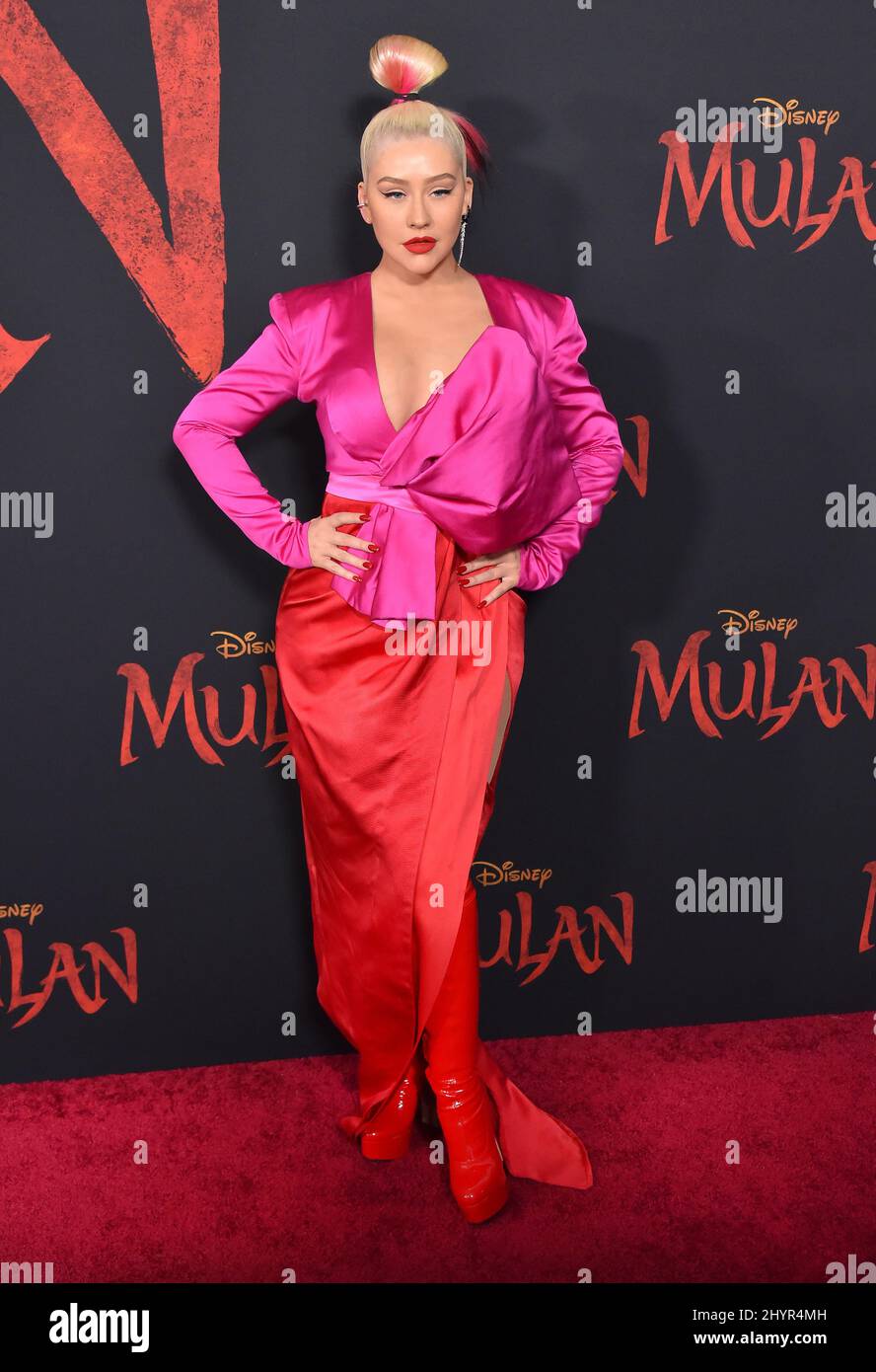 Christina Aguilera alla Disney's Mulan World Premiere tenuto a Hollywood, USA il lunedì 9 marzo 2020. Foto Stock