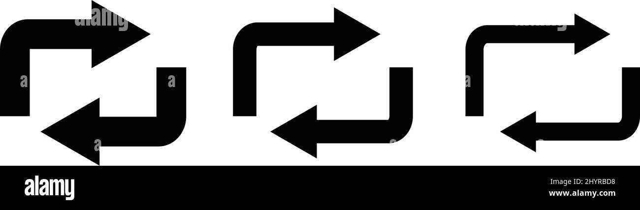 Una serie di icone per la ripetizione e il ciclo. Vettori modificabili. Illustrazione Vettoriale