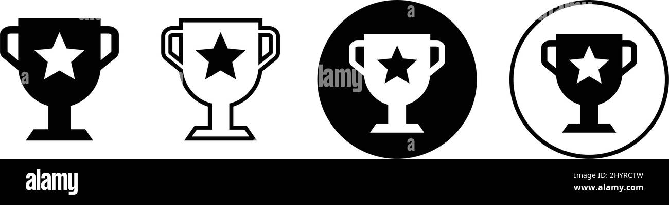 Trofeo con stella. Campione e premio. Vettori modificabili. Illustrazione Vettoriale