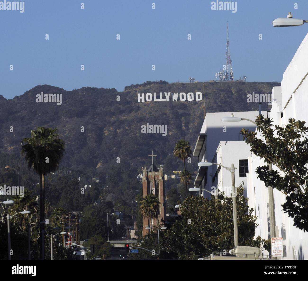 The Hollywood Sign in Hollywood, California. Foto Stock