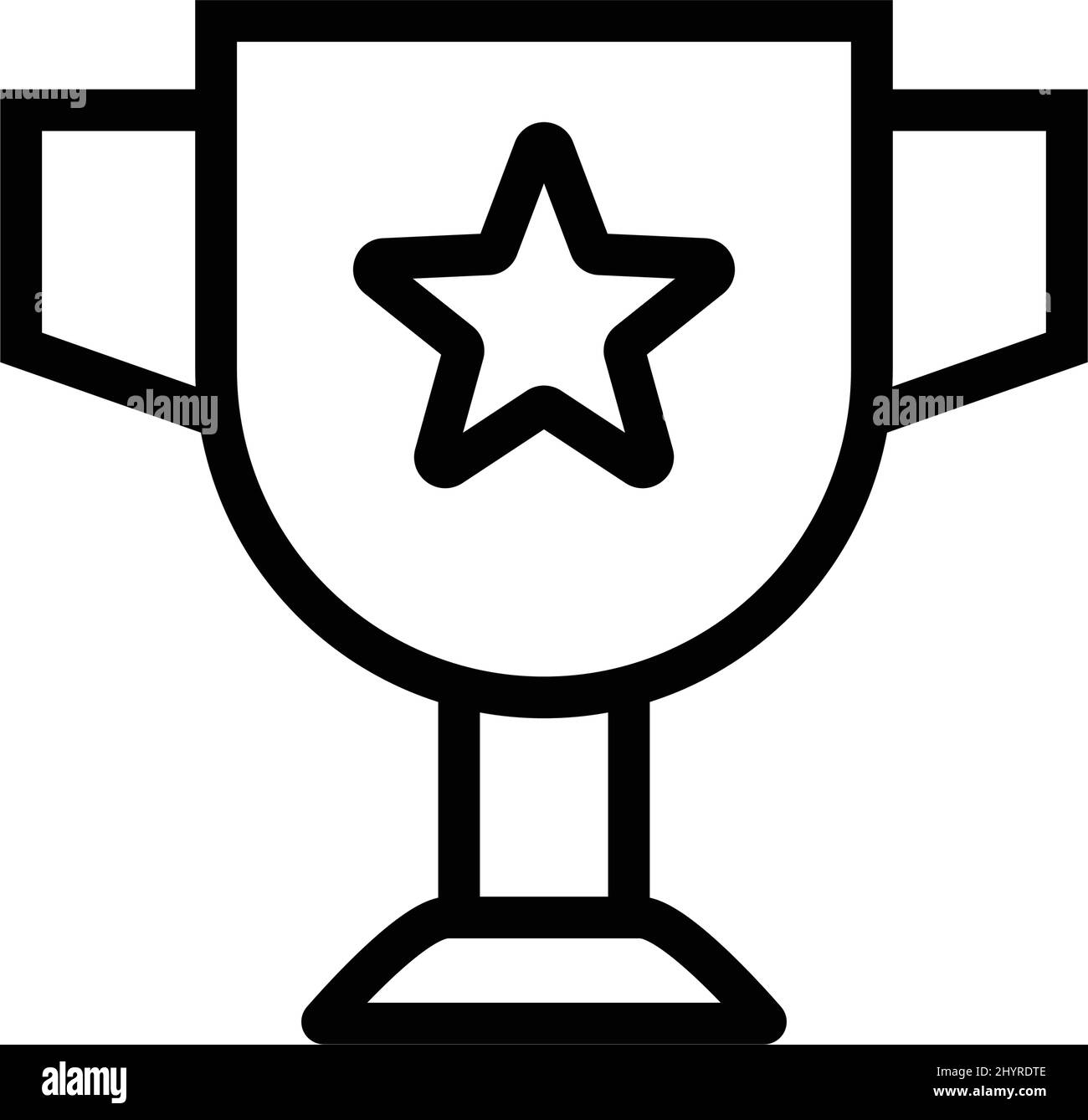 Un trofeo con una stella. Coppa campione. Cerimonia di premiazione. Vettore modificabile. Illustrazione Vettoriale