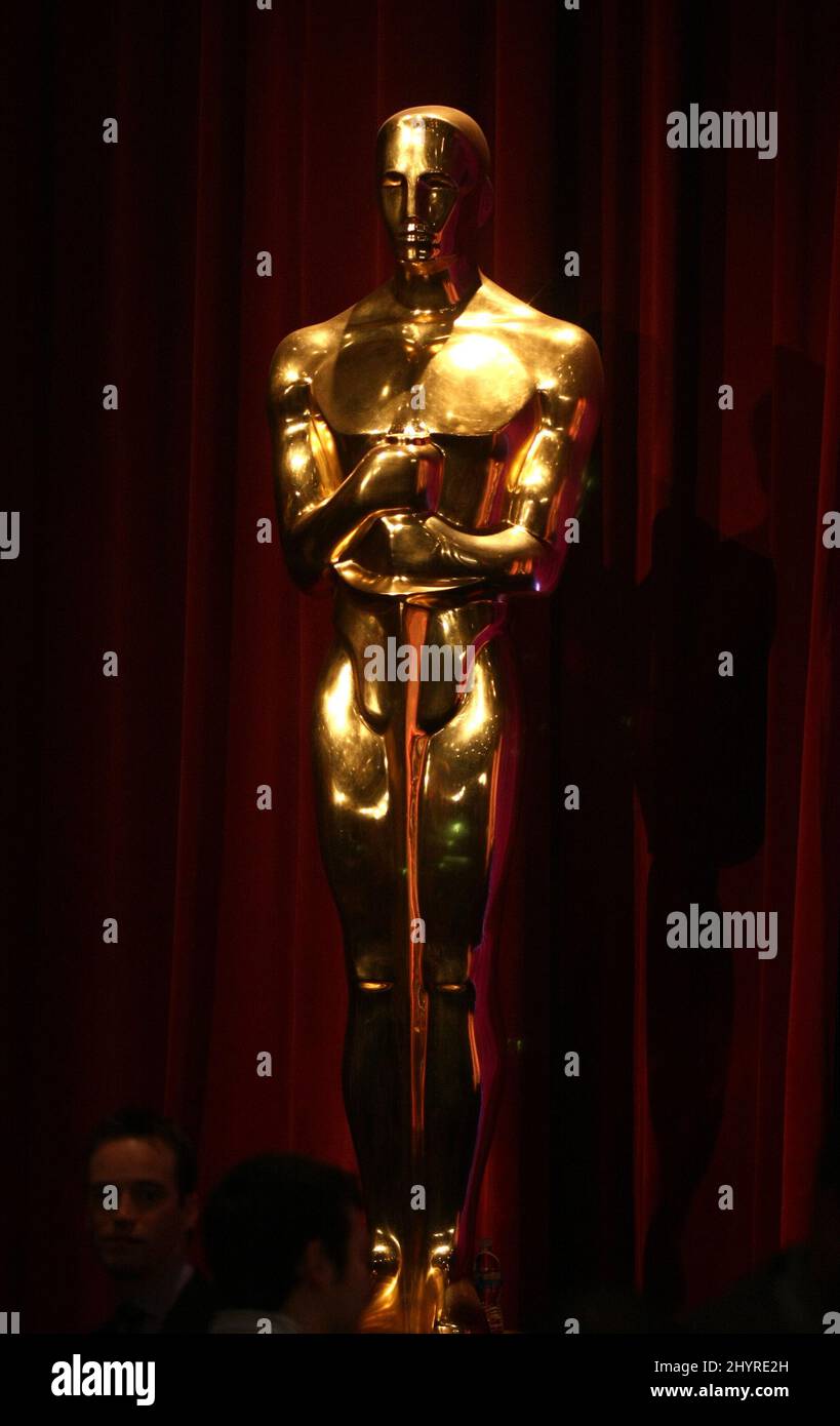 Statua di Oscar durante l'annuncio dei candidati per gli Academy Awards 80th a Beverly Hills, CA. Foto Stock