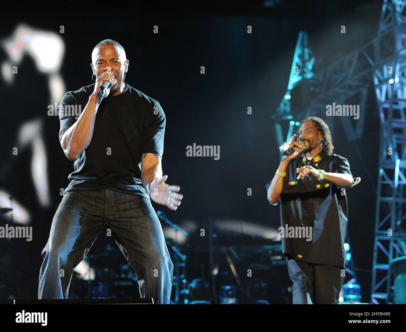 22 aprile 2012 Indio, CA. Dr. Dre e Snoop Dogg 2012 Coachella Valley Music and Arts Festival Foto Stock